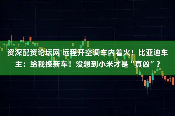 资深配资论坛网 远程开空调车内着火！比亚迪车主：给我换新车！没想到小米才是“真凶”？